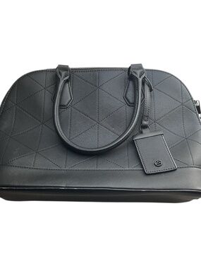 Aldo Black Geometric Quilted Satchel Bag